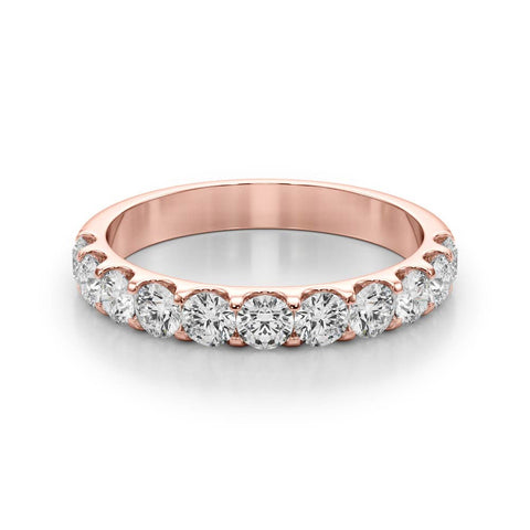Rose gold Round Diamond Half Eternity Prong Set Band