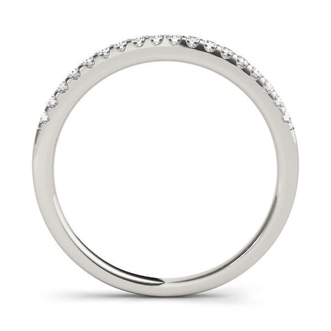 Silver Round Diamond Half Eternity Prong Set Band