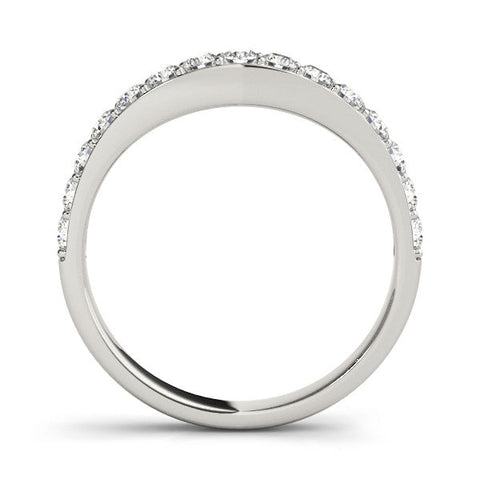 Platinum Round Diamond Pavé Set Curved Eternity Band