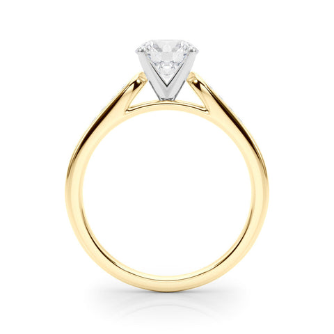 Yellow gold Heart Cut Channel Set Solitaire Engagement Ring with Four-Prong Setting