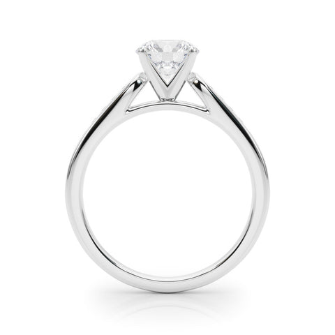 Silver Heart Cut Channel Set Solitaire Engagement Ring with Four-Prong Setting