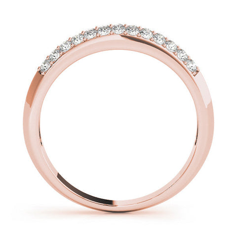 Rose gold Double Row Round Diamond Channel Set Eternity Band