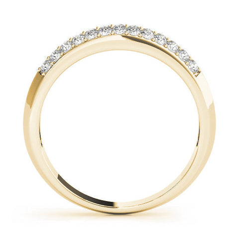 Yellow gold Double Row Round Diamond Channel Set Eternity Band
