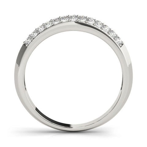 White gold Double Row Round Diamond Channel Set Eternity Band