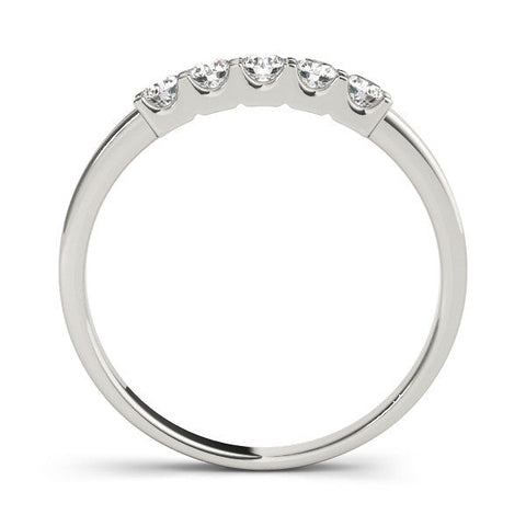 White gold Round Diamond Five-Stone Prong Set White Gold Band