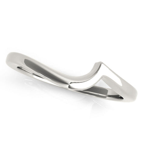 White gold Chevron V-Shaped Contour Band