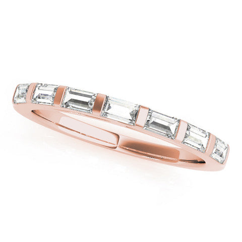 Rose gold Channel Set Baguette Diamond Eternity Band