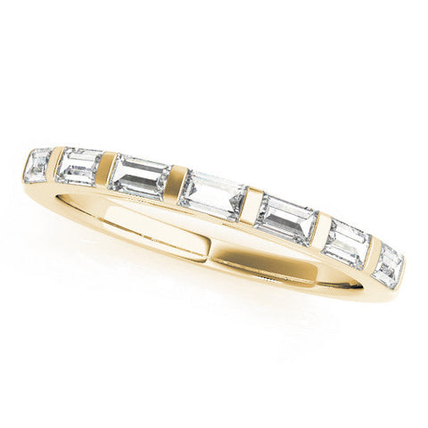 Yellow gold Channel Set Baguette Diamond Eternity Band