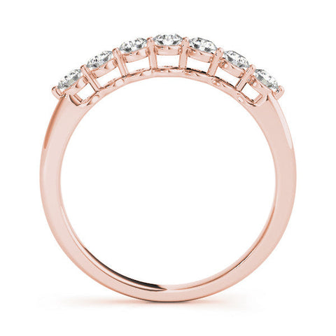 Rose gold Round Cut Diamond Prong Set Half Eternity Band