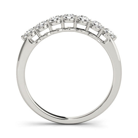 White gold Round Cut Diamond Prong Set Half Eternity Band