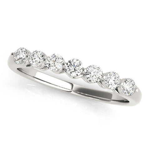 White gold Round Cut Diamond Prong Set Half Eternity Band