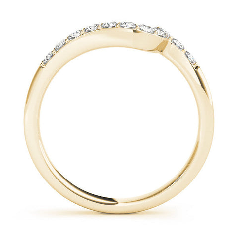 Yellow gold Round Diamond Pavé Chevron Wedding Band