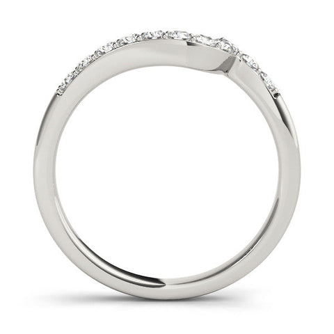 White gold Round Diamond Pavé Chevron Wedding Band