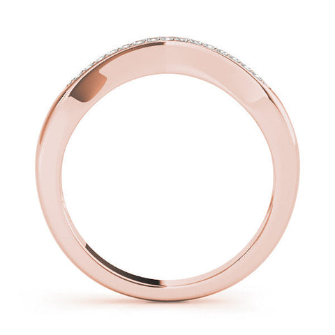 Rose gold Pavé Round Diamond Contour Band