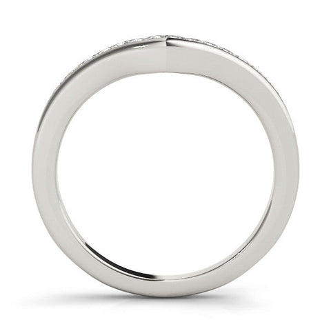 Platinum Pavé Round Diamond Curved Band with Channel Setting