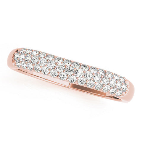 Rose gold Pavé Round Diamond White Gold Eternity Band