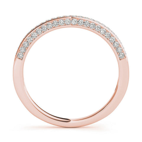 Rose gold Pavé Round Diamond Curved Band