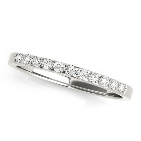 Silver Round Diamond Channel Set Eternity Band