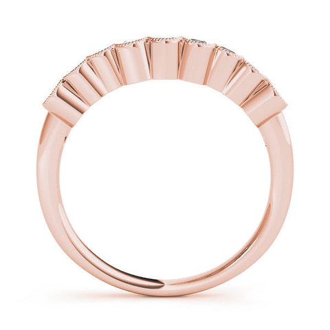 Rose gold Bezel-Set Round Diamond Half Eternity Band
