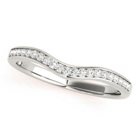 Rose gold Diamond Pavé Round Stone Contour Band