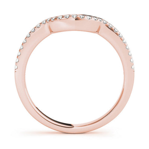 Rose gold Pavé Round Diamond Contour Band with Shared Prong Setting