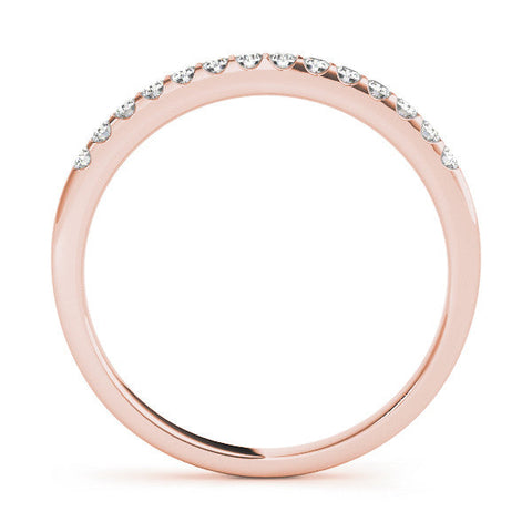 Rose gold Round Diamond Half Eternity Pave Band with Shared Prong Setting