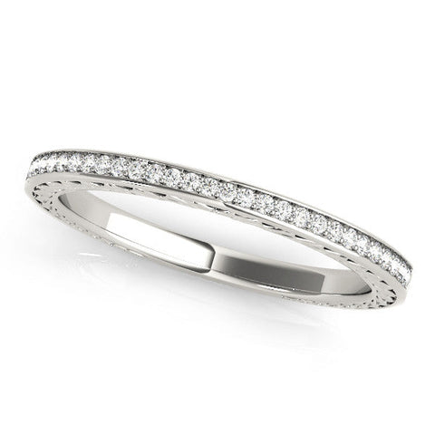 White gold Round Cut Diamond Pavé Eternity Band with Channel Setting