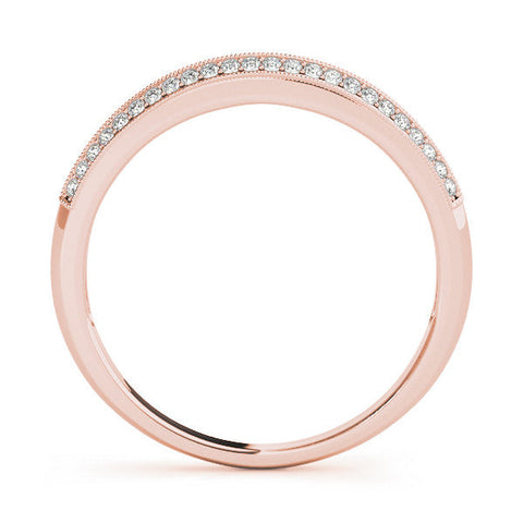 Rose gold Pavé Round Diamond Milgrain Eternity Band