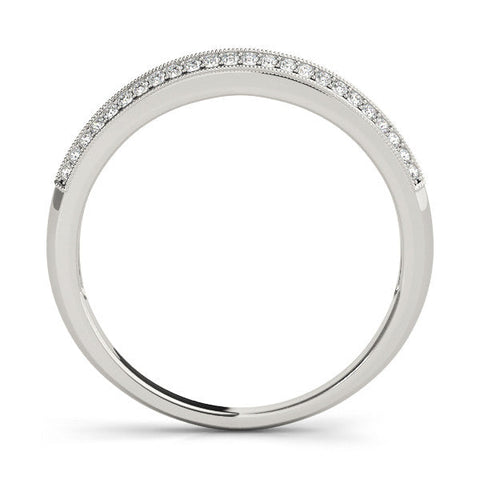 White gold Pavé Round Diamond Milgrain Eternity Band