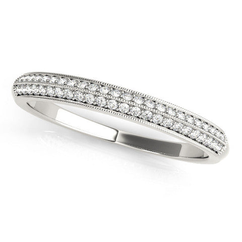 White gold Pavé Round Diamond Milgrain Eternity Band