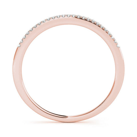 Rose gold Round Diamond Pavé Set Slim Band with Shared Prong Setting