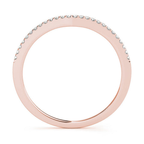 Rose gold Pavé Round Diamond Curved Wedding Band