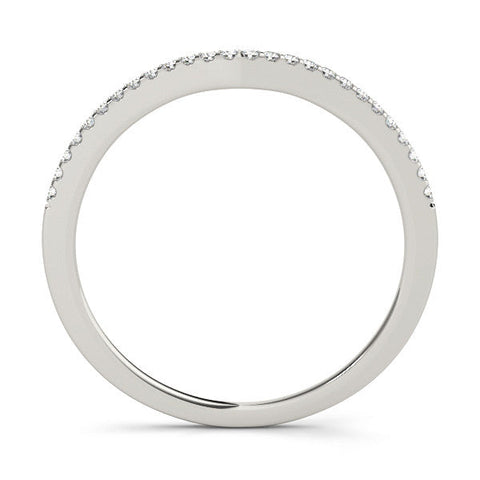 White gold Pavé Round Diamond Curved Wedding Band