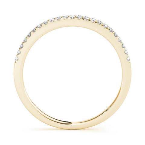 Yellow gold Round Diamond Pavé Set Eternity Band with Micro Prong Setting