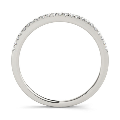 White gold Round Diamond Pavé Set Eternity Band with Micro Prong Setting