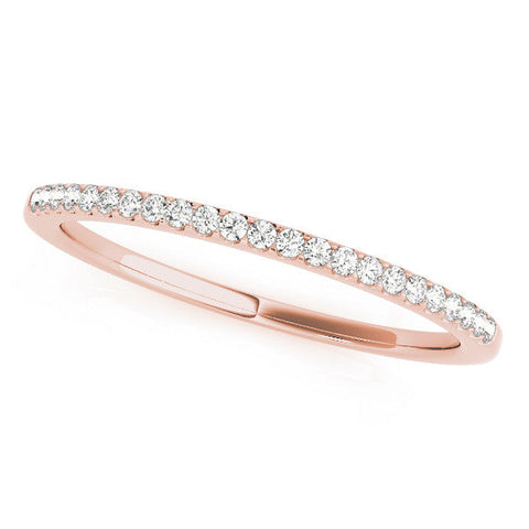 Rose gold Round Diamond Pavé Set Slim Band with Micro Prong Setting