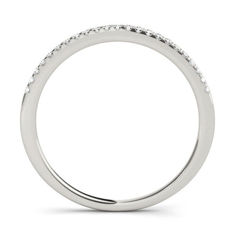 White gold Round Diamond Pavé Set Slim Band with Micro Prong Setting