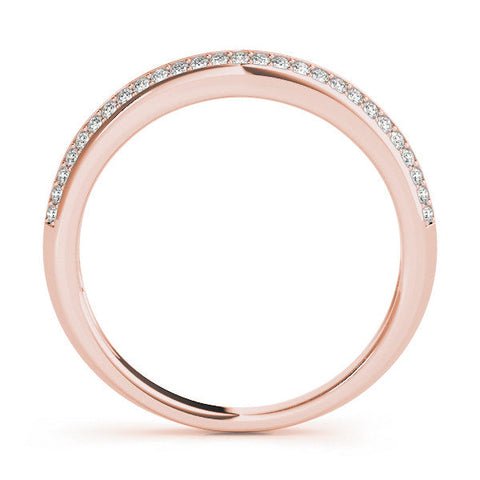 Rose gold Double Row Round Diamond Pavé Eternity Band