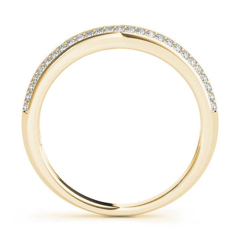 Yellow gold Double Row Round Diamond Pavé Eternity Band