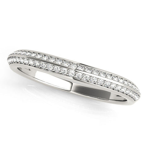 White gold Double Row Round Diamond Pavé Eternity Band