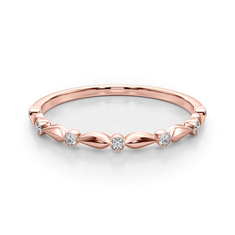Rose gold Bezel-Set Round Diamond Marquise Eternity Band