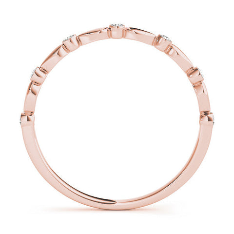 Rose gold Bezel-Set Round Diamond Marquise Eternity Band