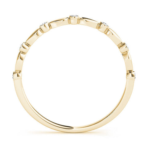 Yellow gold Bezel-Set Round Diamond Marquise Eternity Band