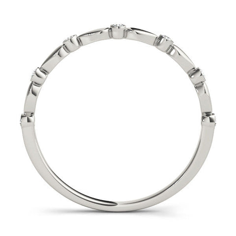 White gold Bezel-Set Round Diamond Marquise Eternity Band