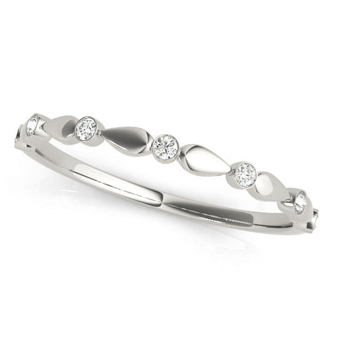 White gold Bezel-Set Round Diamond Marquise Eternity Band