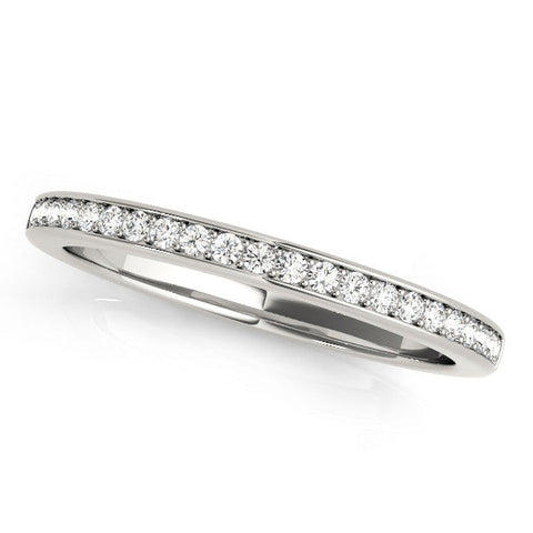 White gold Round Diamond Pavé Set Eternity Band with Channel Setting