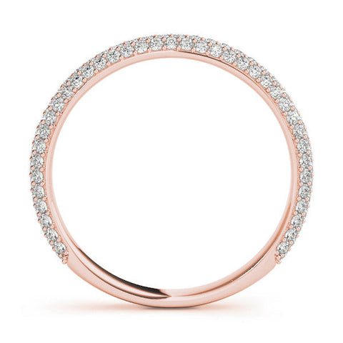 Rose gold Three-Row Round Diamond Pavé Eternity Band