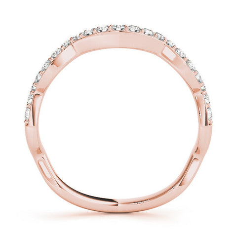 Rose gold Round Diamond Pavé Zigzag Eternity Band