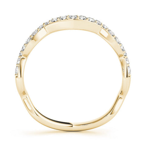 Yellow gold Round Diamond Pavé Zigzag Eternity Band