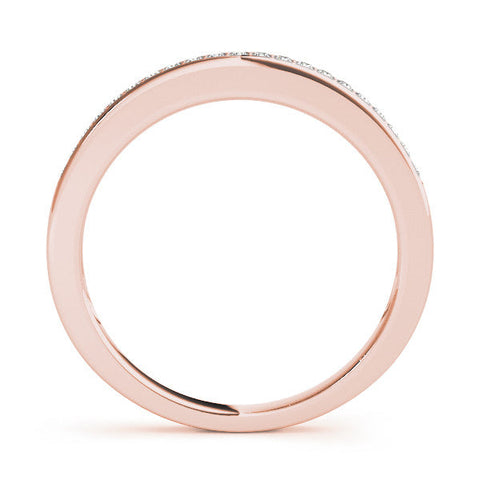 Rose gold Round Diamond Half Eternity Pavé Band
